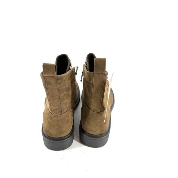 Patrizia Blazin Combat Boots 9 NWT Olive Green Jewel Lace Up Ankle Booties Suede - Picture 6 of 9